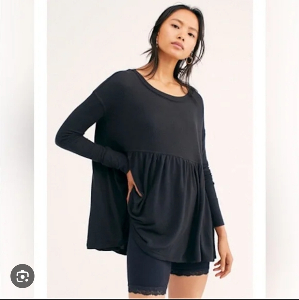 Free People Women's Black Long Sleeve Top